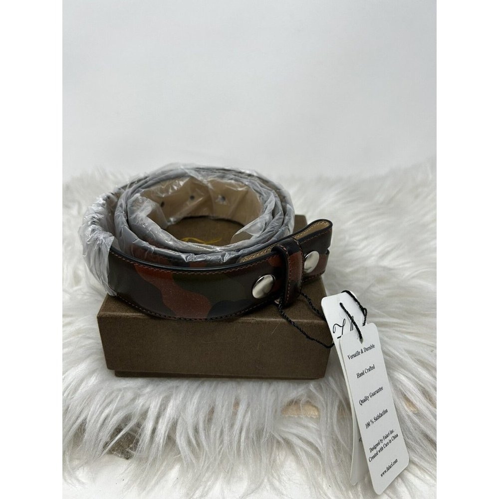 Falari Luxury Leatherwear Men’s Camo Military Leather Belt Size M 34-36